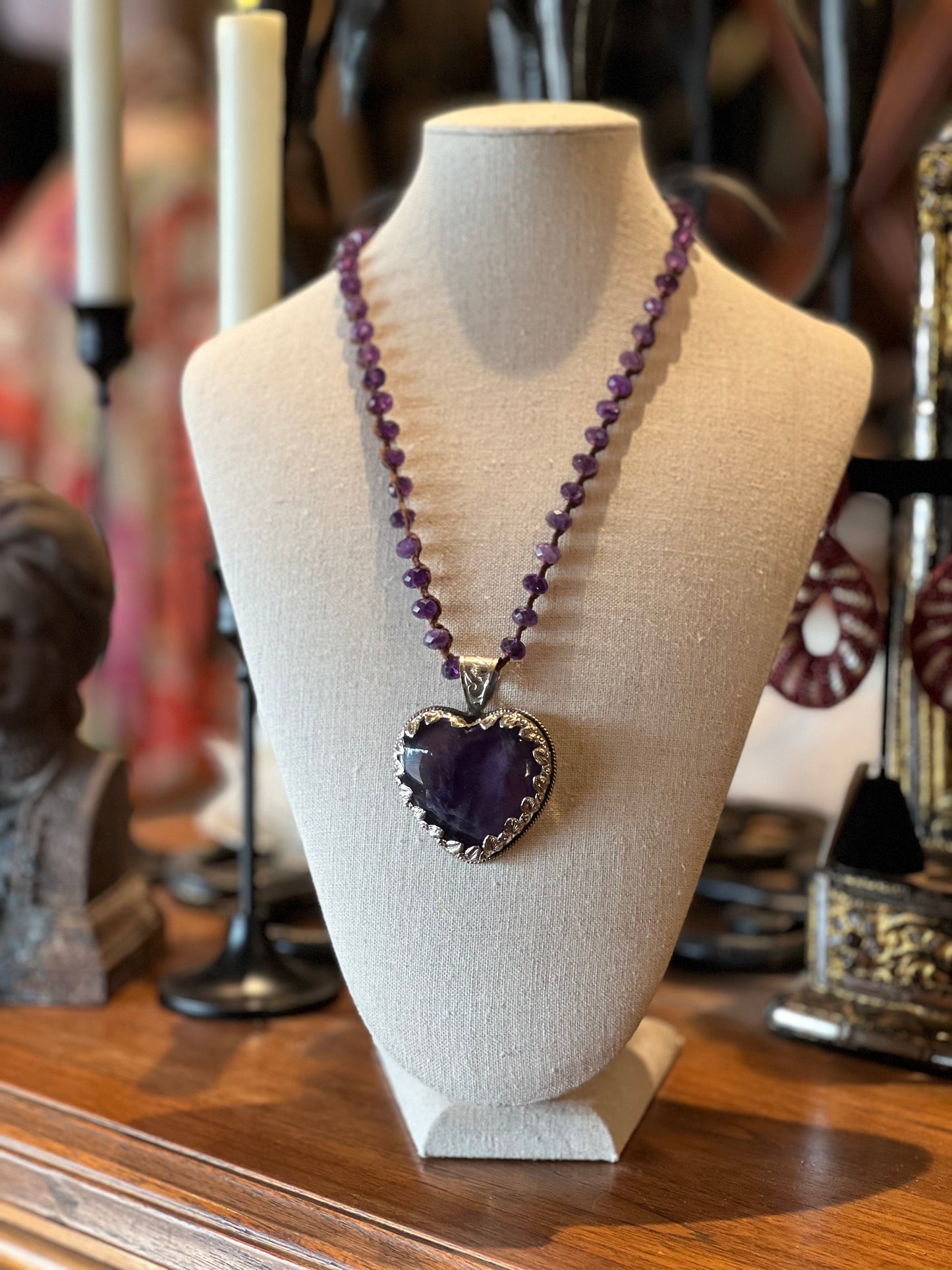 Amethyst Heart Necklace 1304