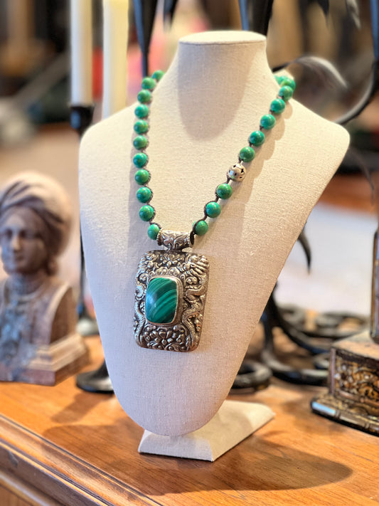 Malachite Pendant 1314 Necklace