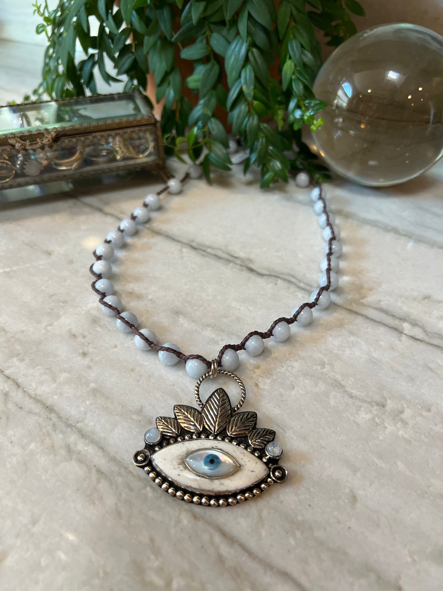 Mystic Eye 1311 Blue Jade Necklace