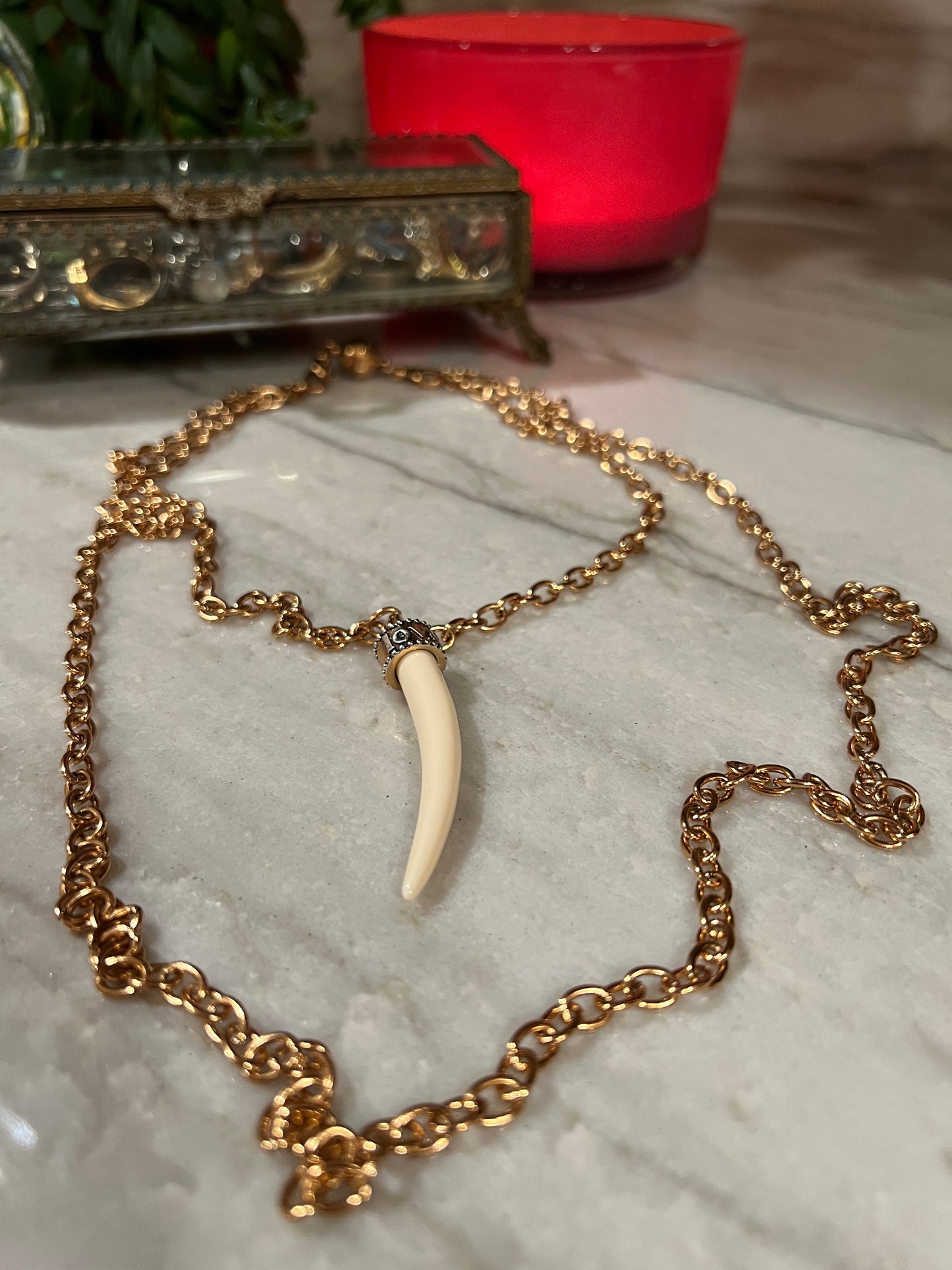 J Horn Layering Necklace