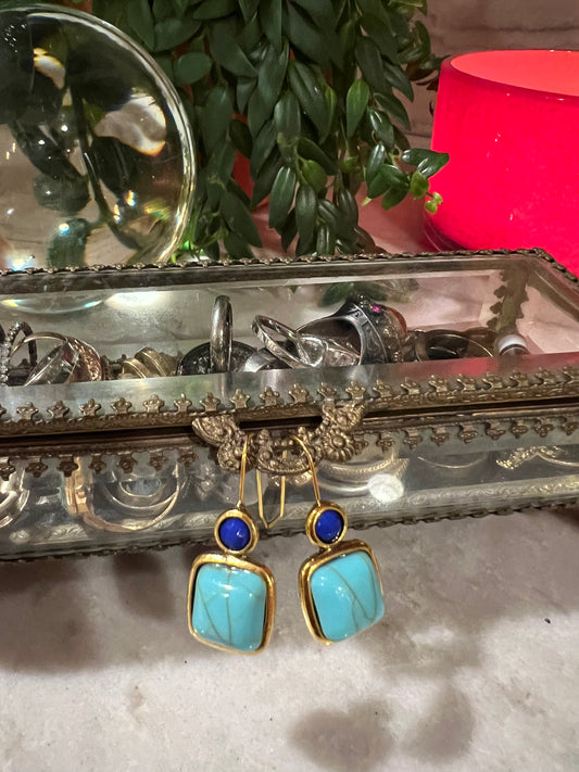 Earring in Lapis Turquoise