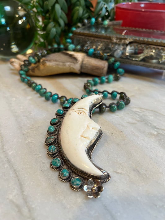 Man in the Moon 1329 on Turquoise