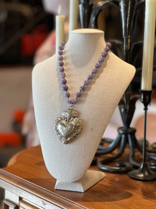 Milagro Heart 1353 Amethyst Necklace