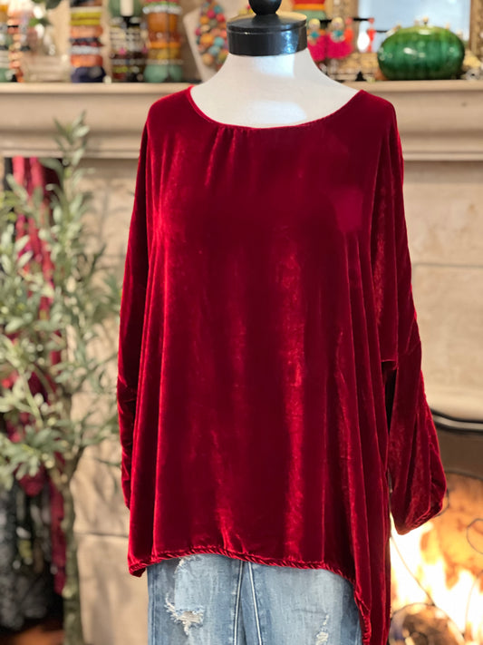Basic Shirt in Velvet Vermillion