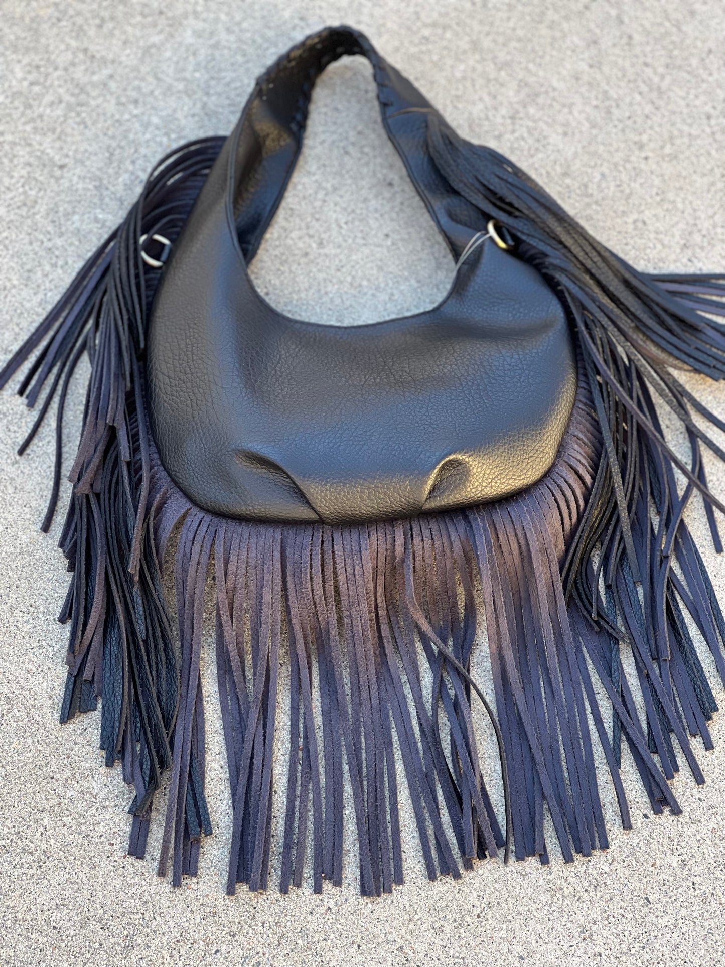 Black Fringe Vegan Bag