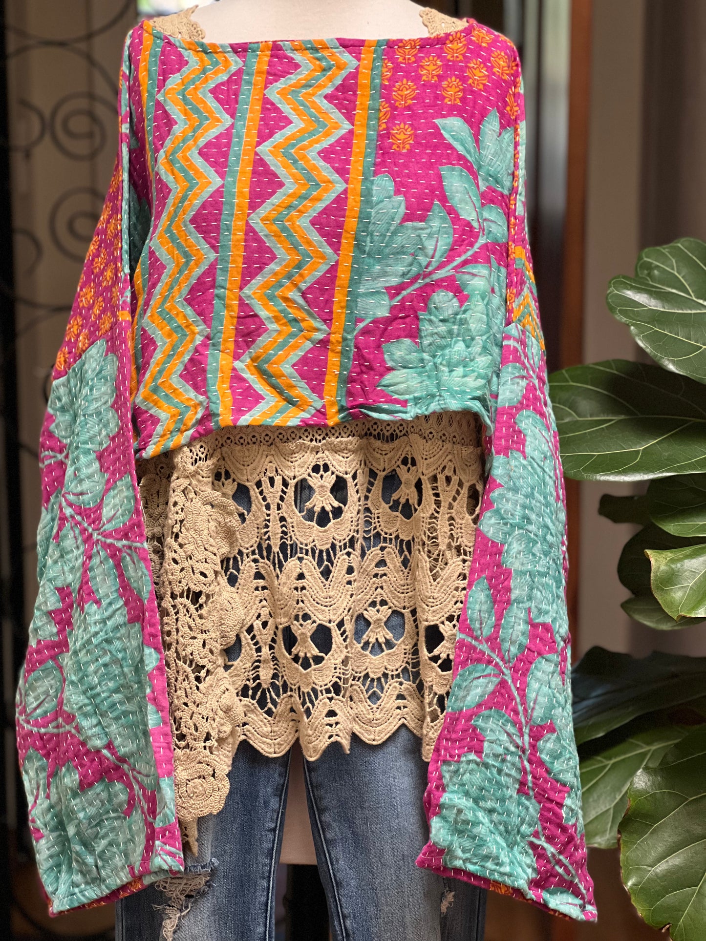 Crop Top in Turquoise Nomad