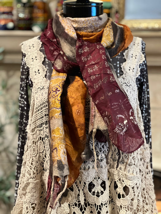 Lotus Scarf in Rusted Merlot