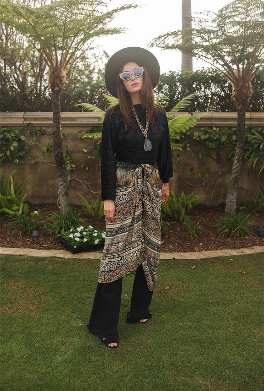 Golden Sage Paisley Sarong
