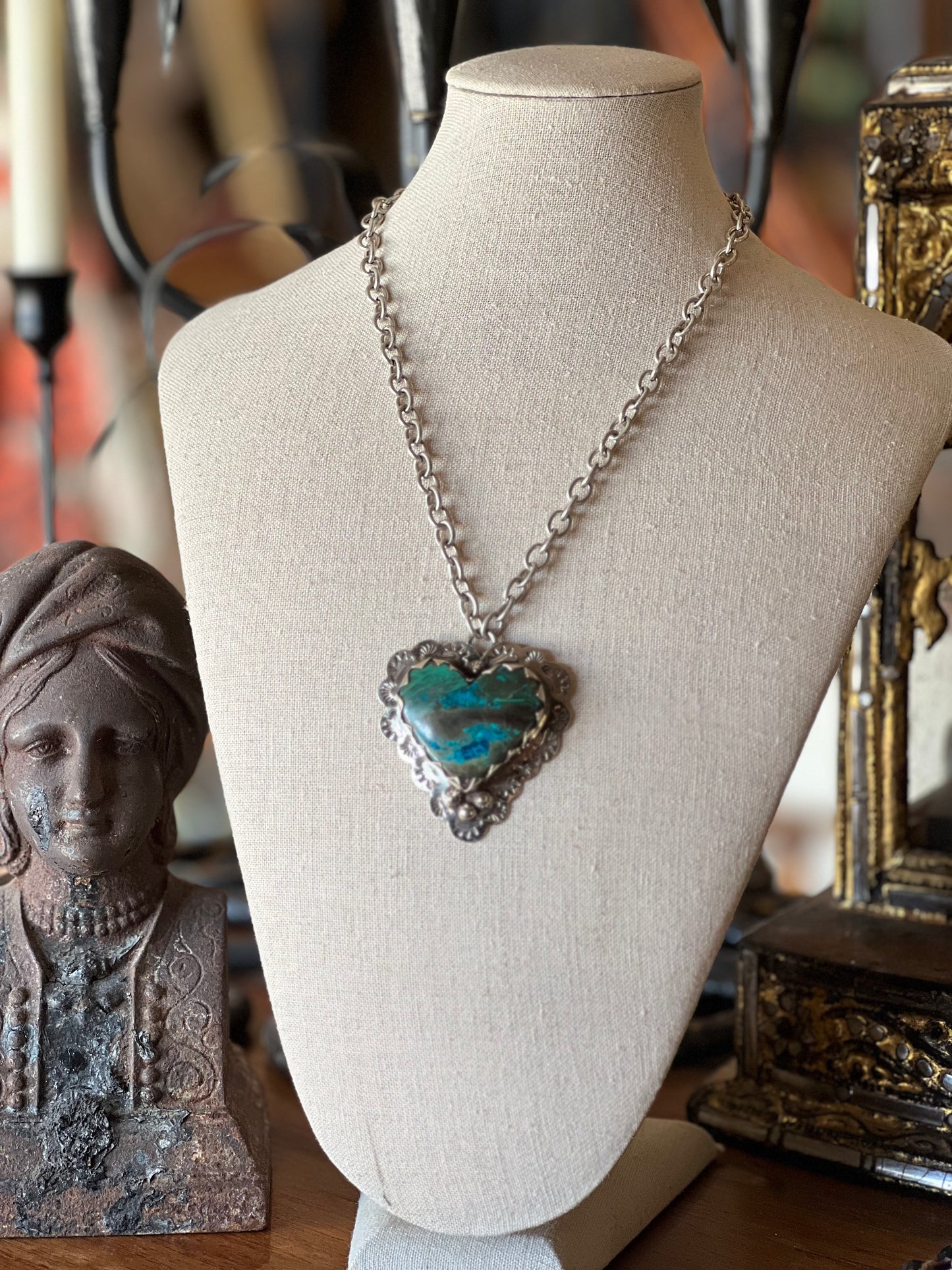 Heart Chrysocola Necklace 1385