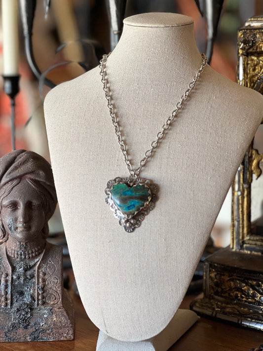 Heart Chrysocola Necklace 1385
