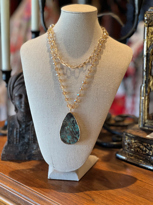 Crystal Layering Necklace in Turquoise