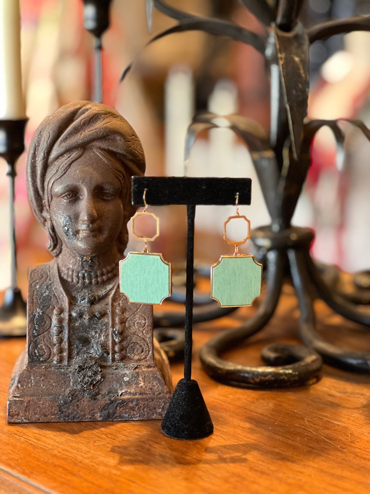 Aqua Tile Earring