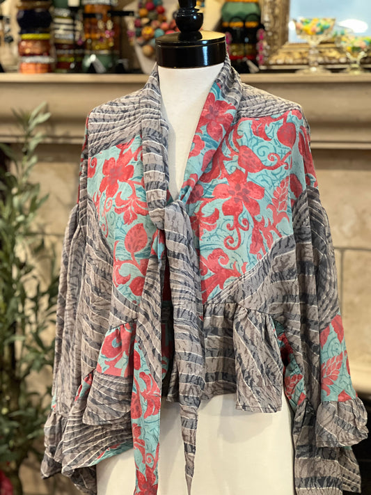 Gypsy Ruffle Top in Coral Petal