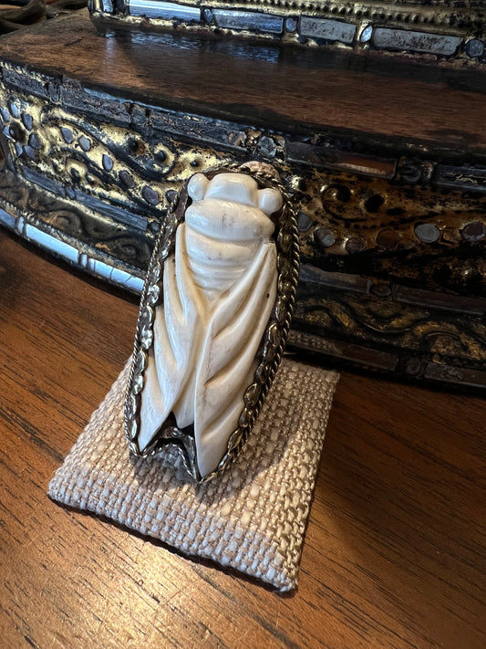 Carved Bone Cicada 1392