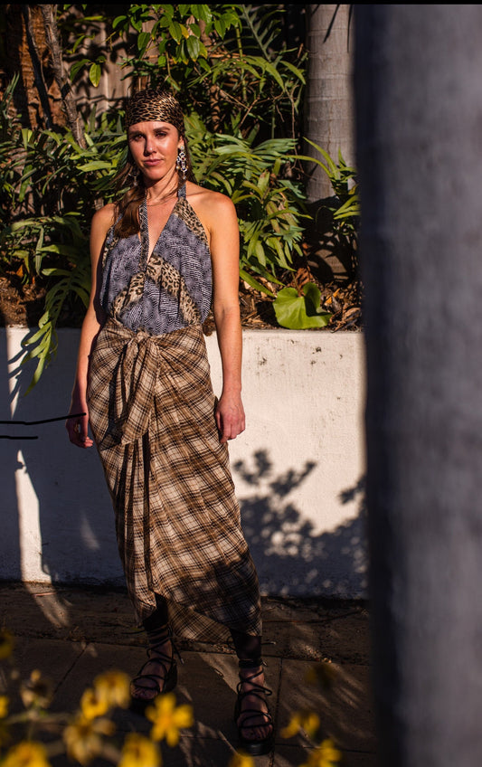 Coco Plaid Sarong by St Jazmin