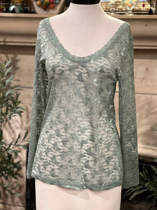 Lace Layering T in Mint