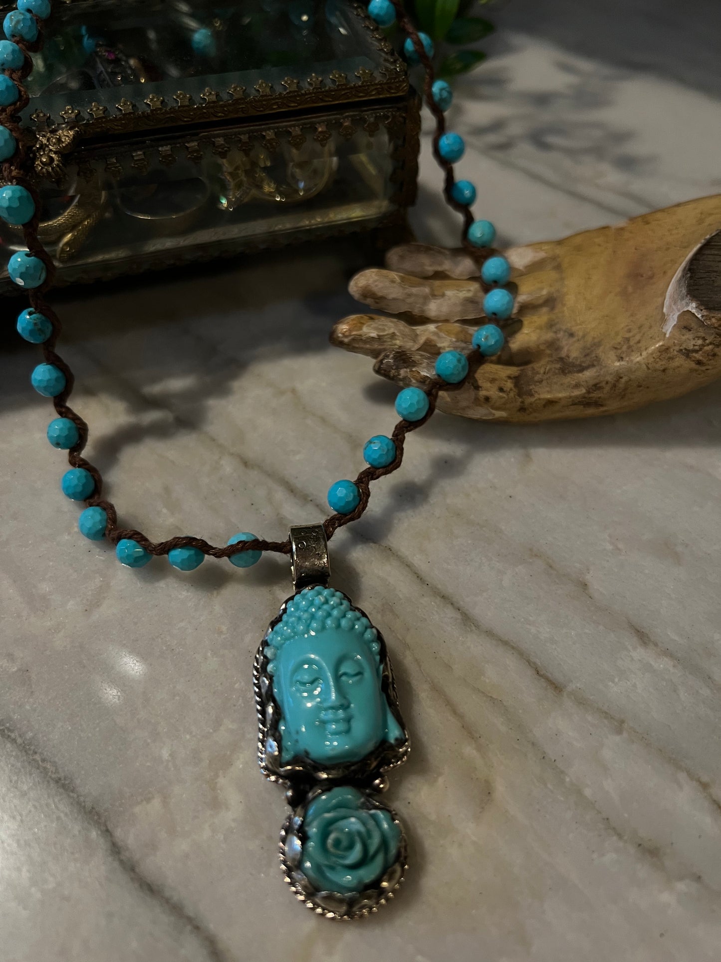Petite Rose Buddha in Turquoise 1510,1511