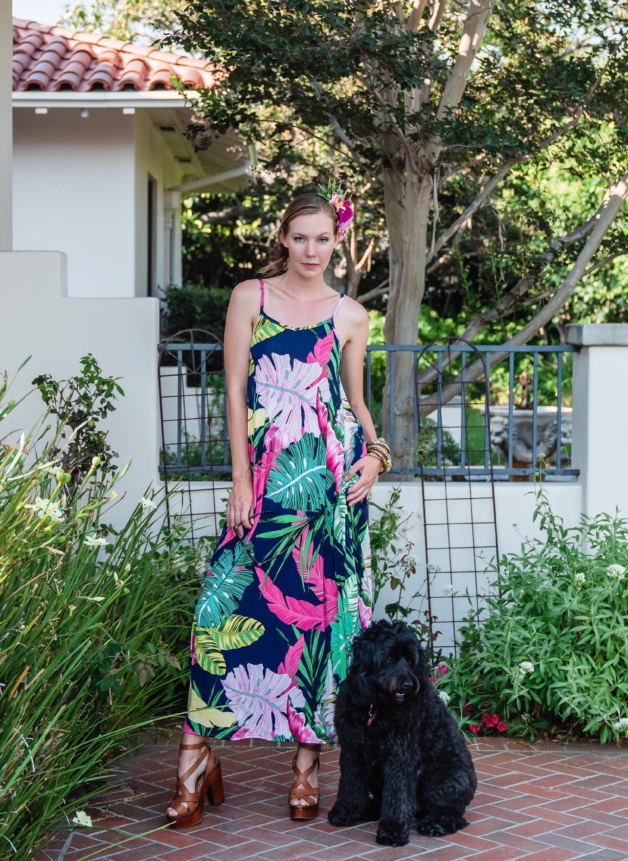 Cocoon Dress in Tropical