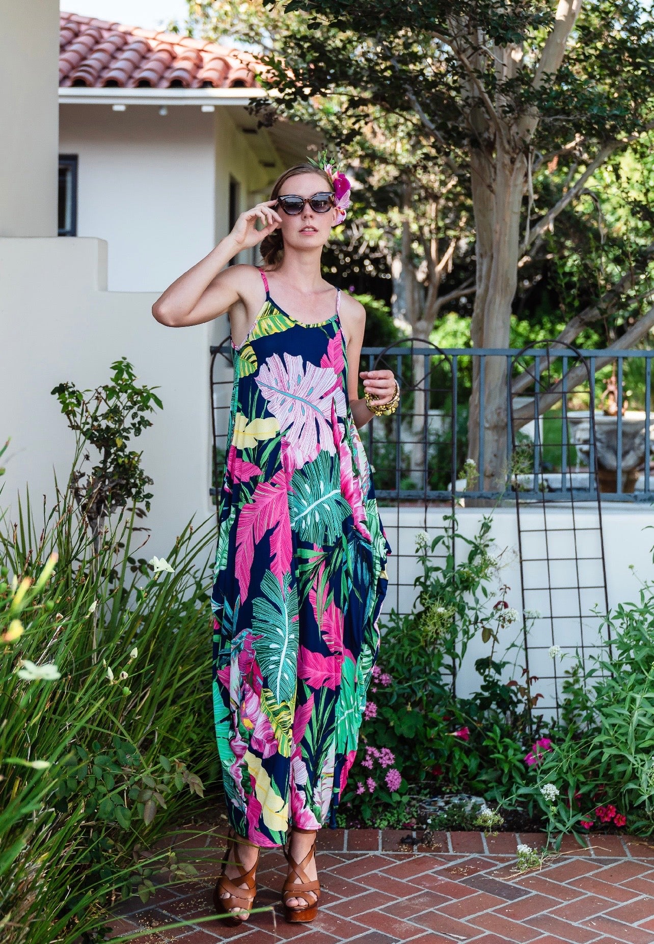 Cocoon Dress in Tropical