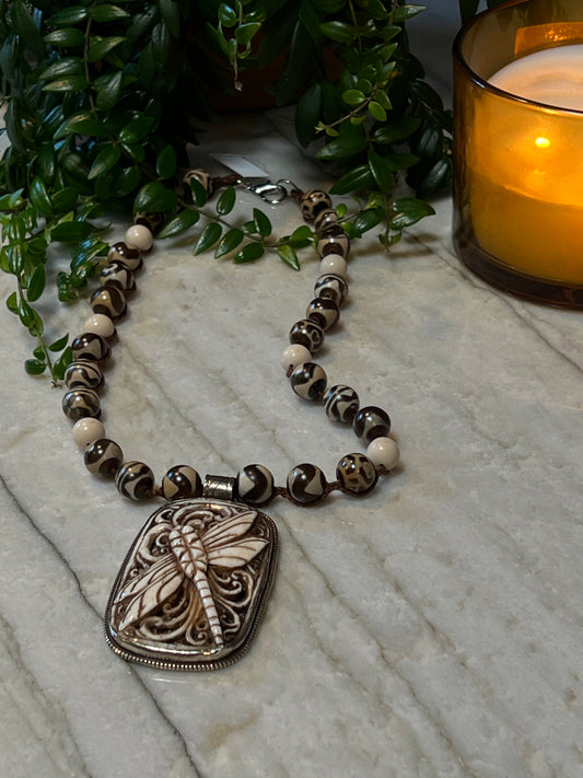 Dragonfly on Trade Beads 1581