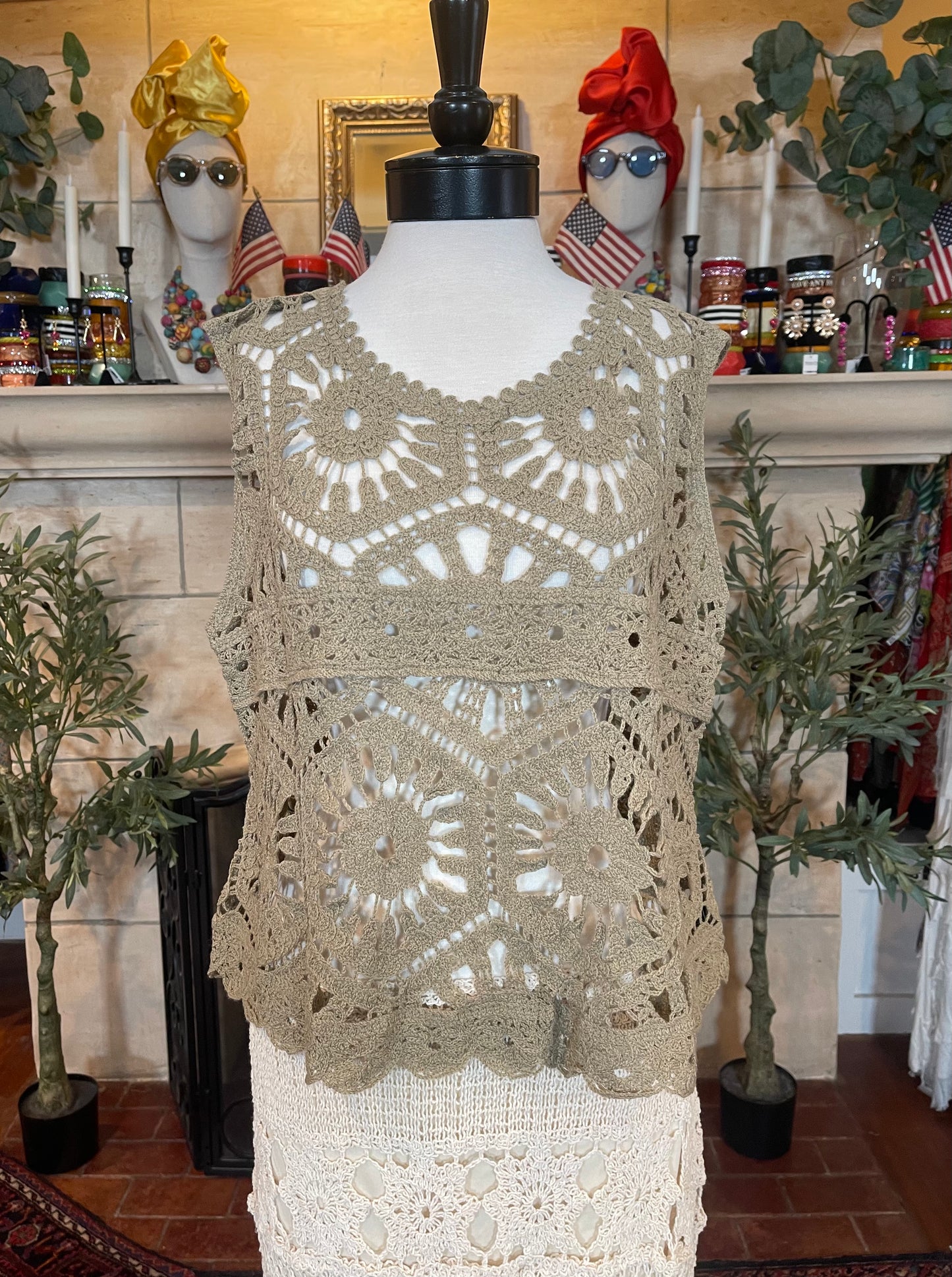 Lullaby Crochet Tank in Heirloom