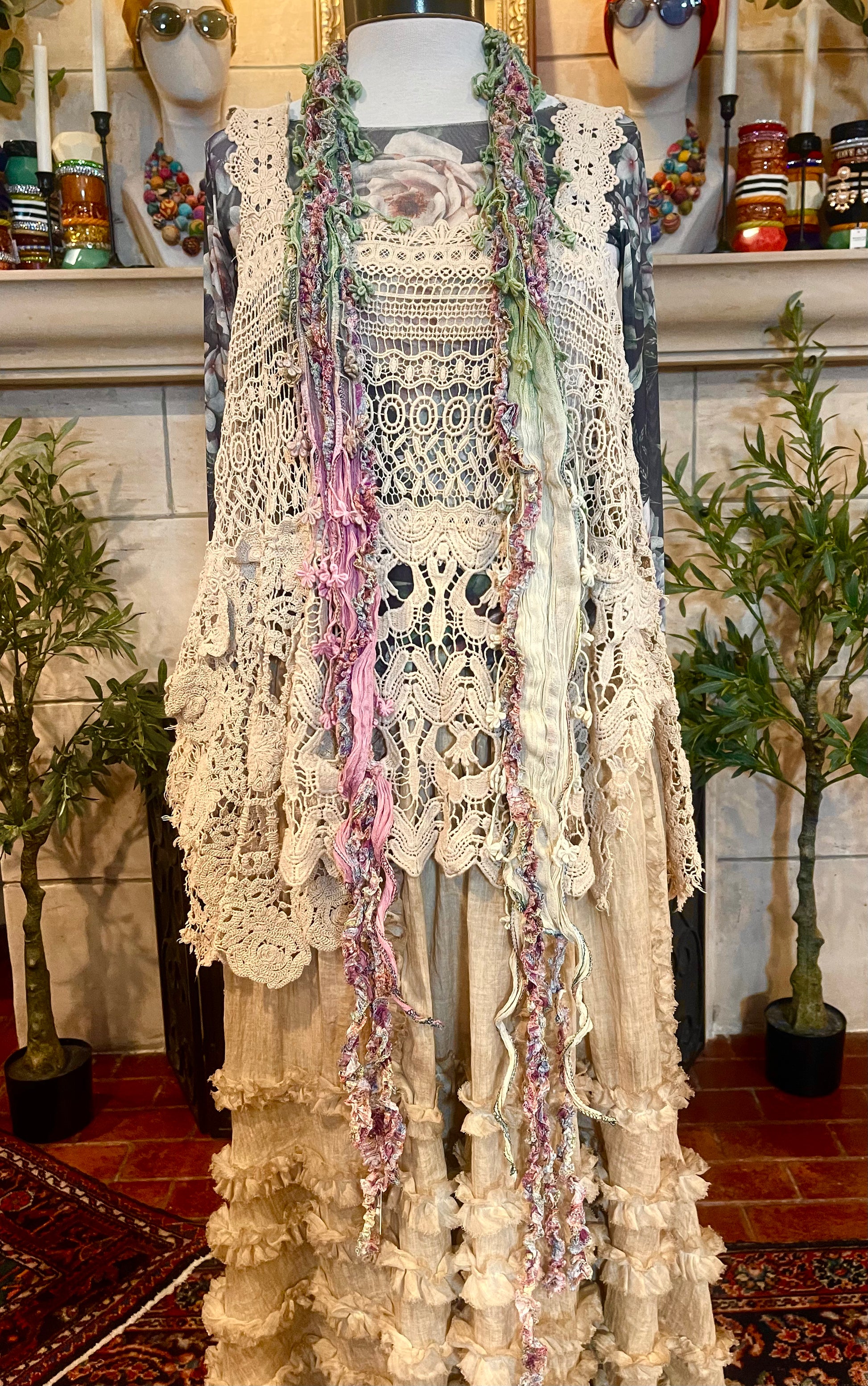 Siren Scarf in Pink Jade Ivory – Chateau Bel Age Boutique