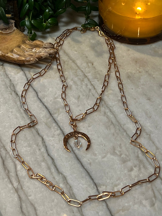 Golden Crescent Necklace