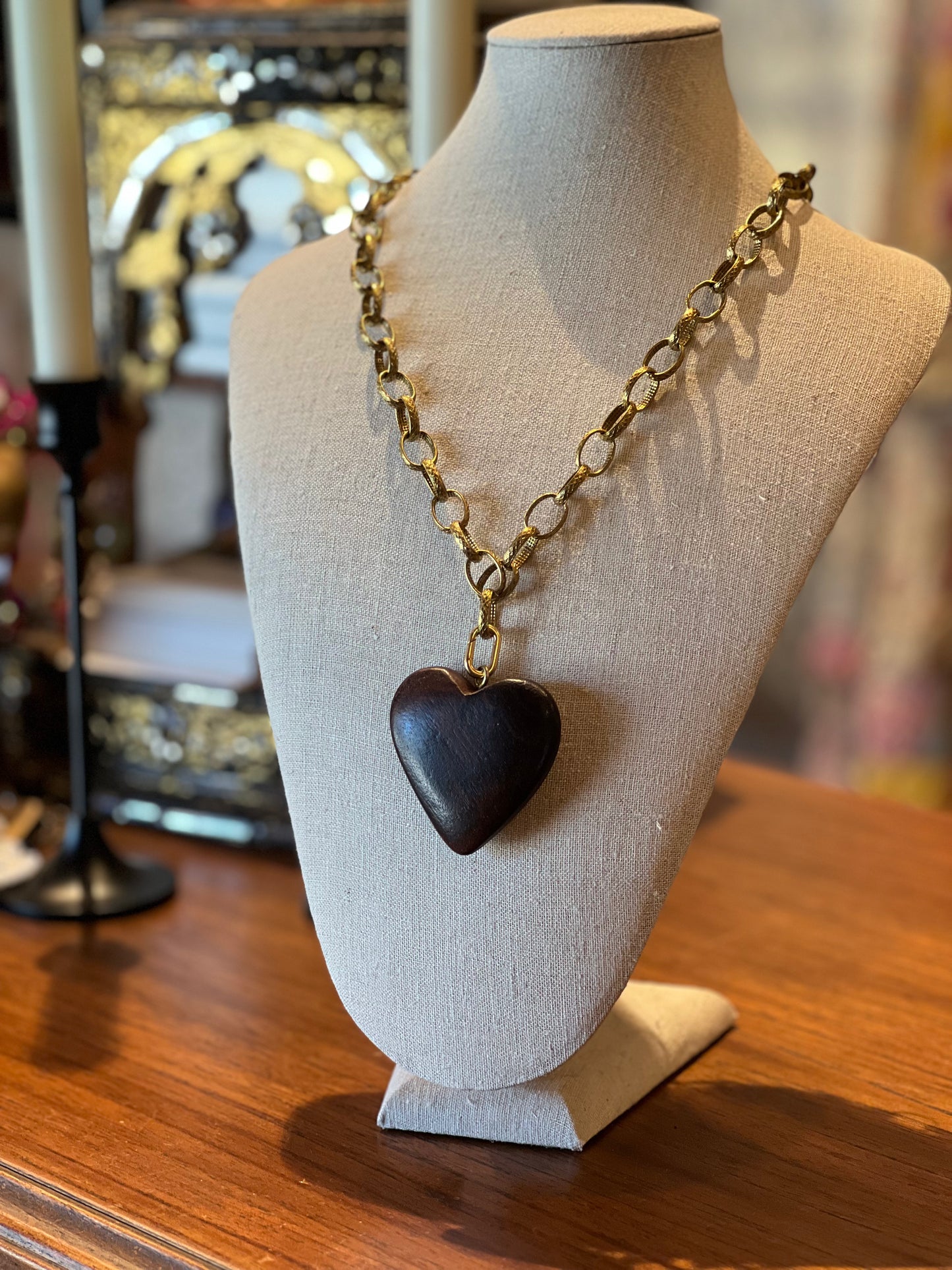 Wooden Heart Necklace 1693, 1694