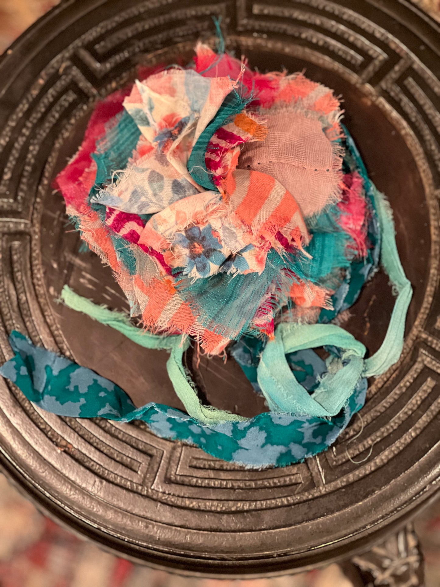 Tattered Rose in Watermelon Stripe