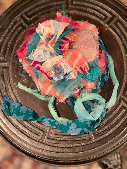 Tattered Rose in Watermelon Stripe
