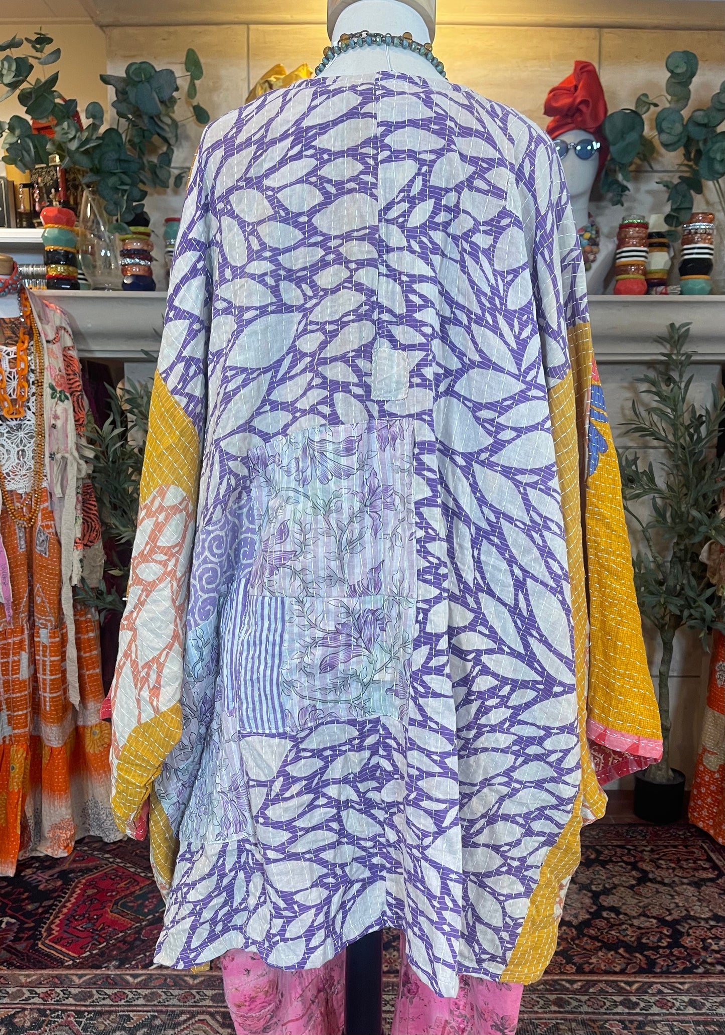 Kantha Blazer in Blue Flourish