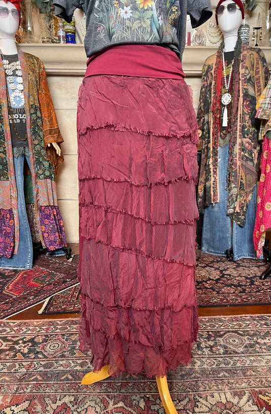 Gatsby Skirt in Merlot