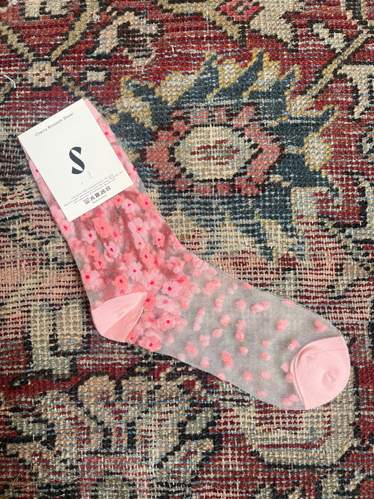 Cherry Blossom Sheer Socks