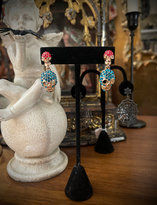 Dead Mans Party Earring in Blue Red