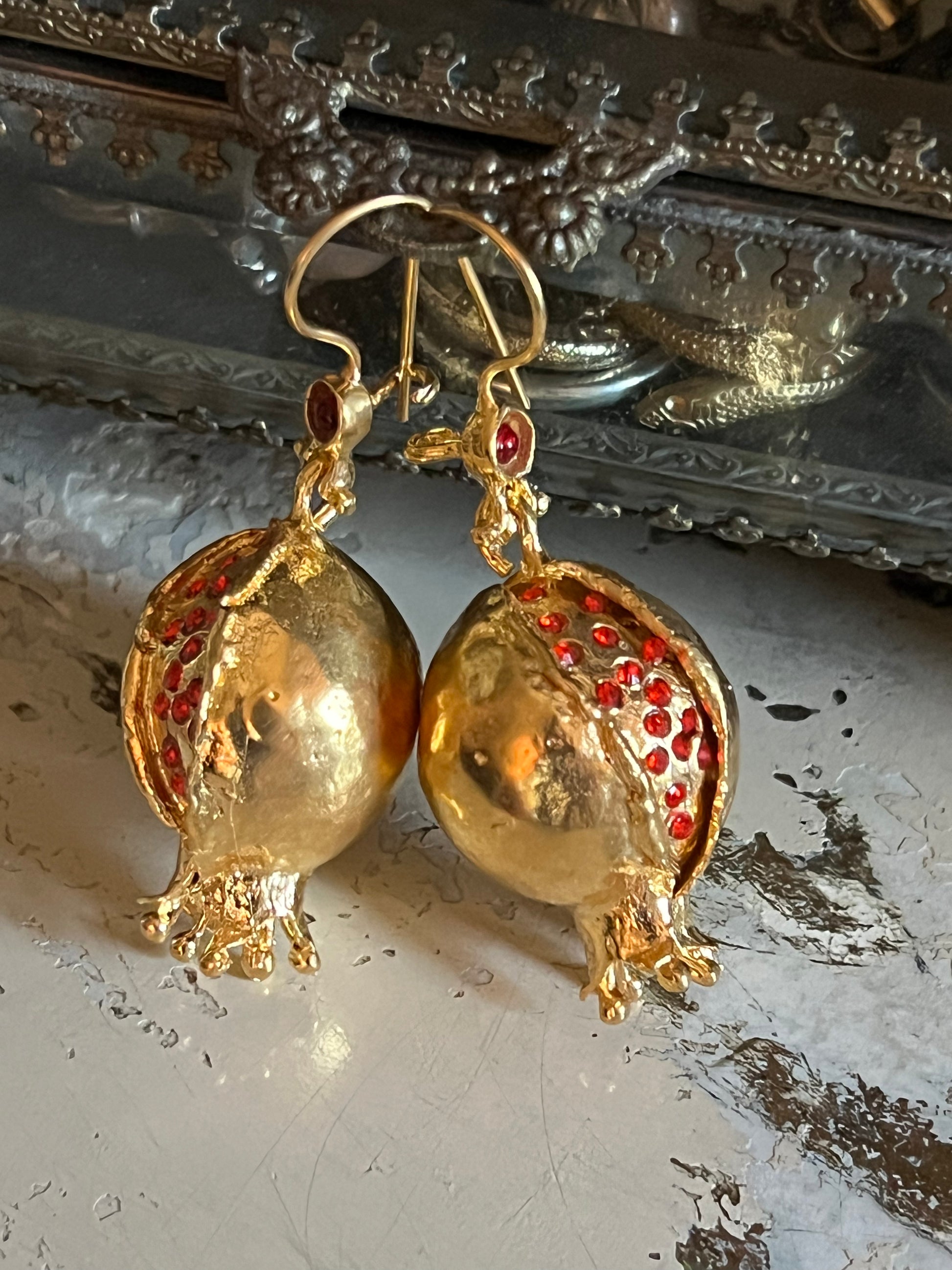Golden Pomegranate Earring – Chateau Bel Age Boutique