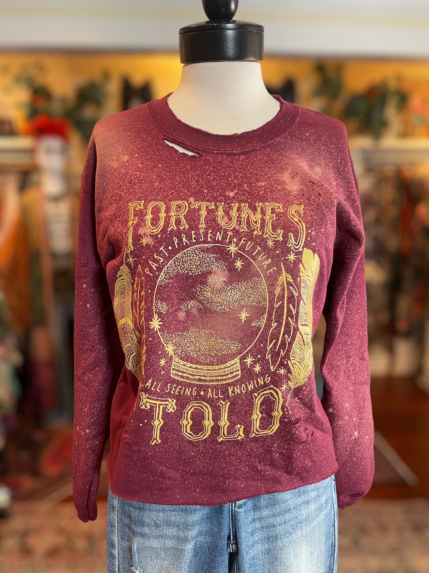 Fortunes Told Sweatshirt in Merlot