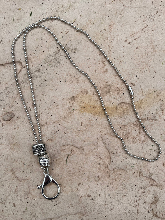 Captain Hook Necklace in Silver Tone