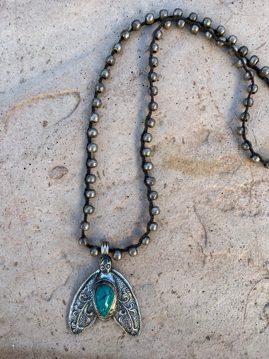 Sterling Silver Turquoise Moth 417