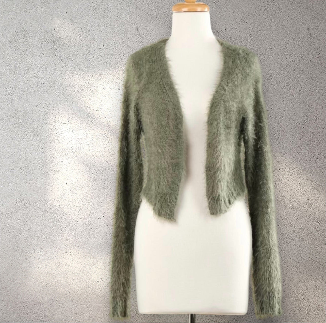 Sage Eyelash Cardigan in Small