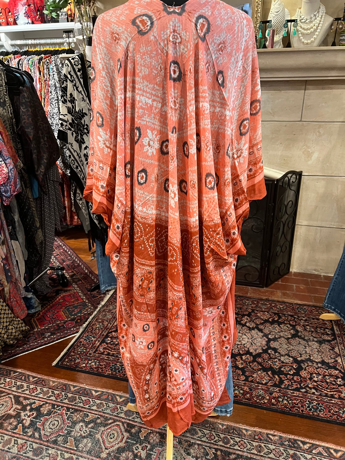 Kimono Topper in Terracotta Summer