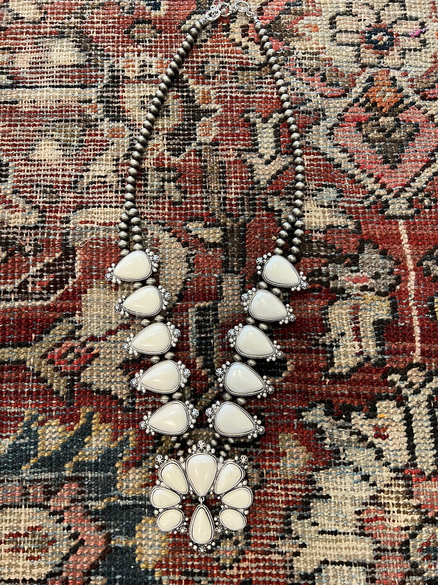 Star Squash Blossom Necklace in Ivory