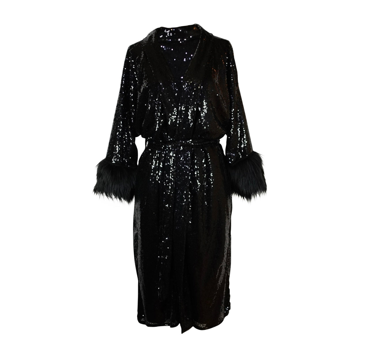 Onyx Sequin Koi Kimono by JGrace