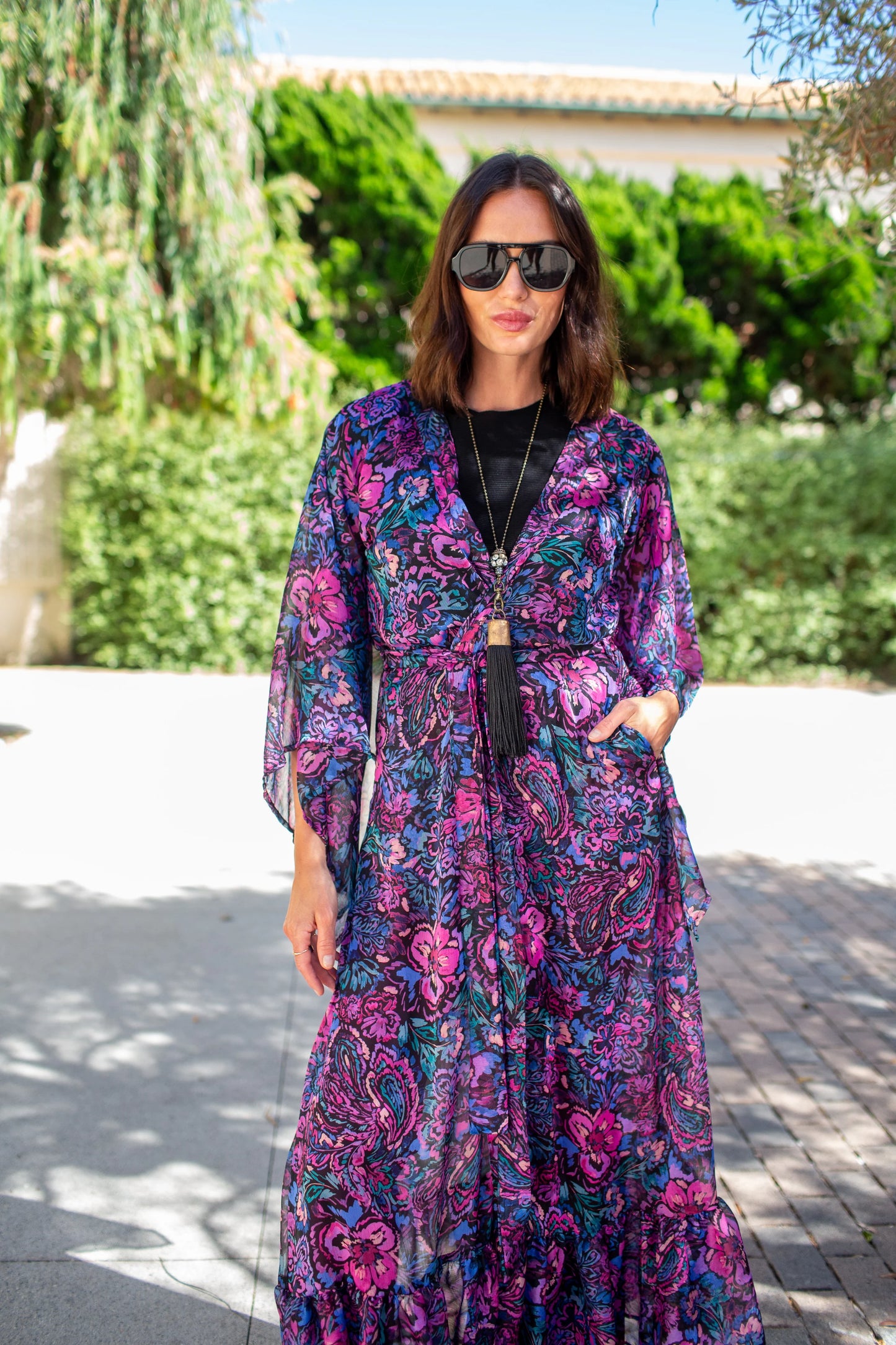 Janys Scarf Sleeve Kimono In Bloom Spell by JGrace