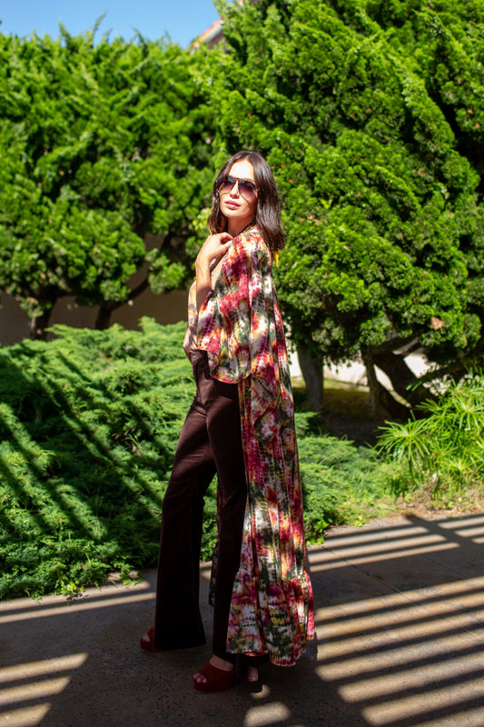 Janys Scarf Sleeve Kimono In Summer Moss by JGrace
