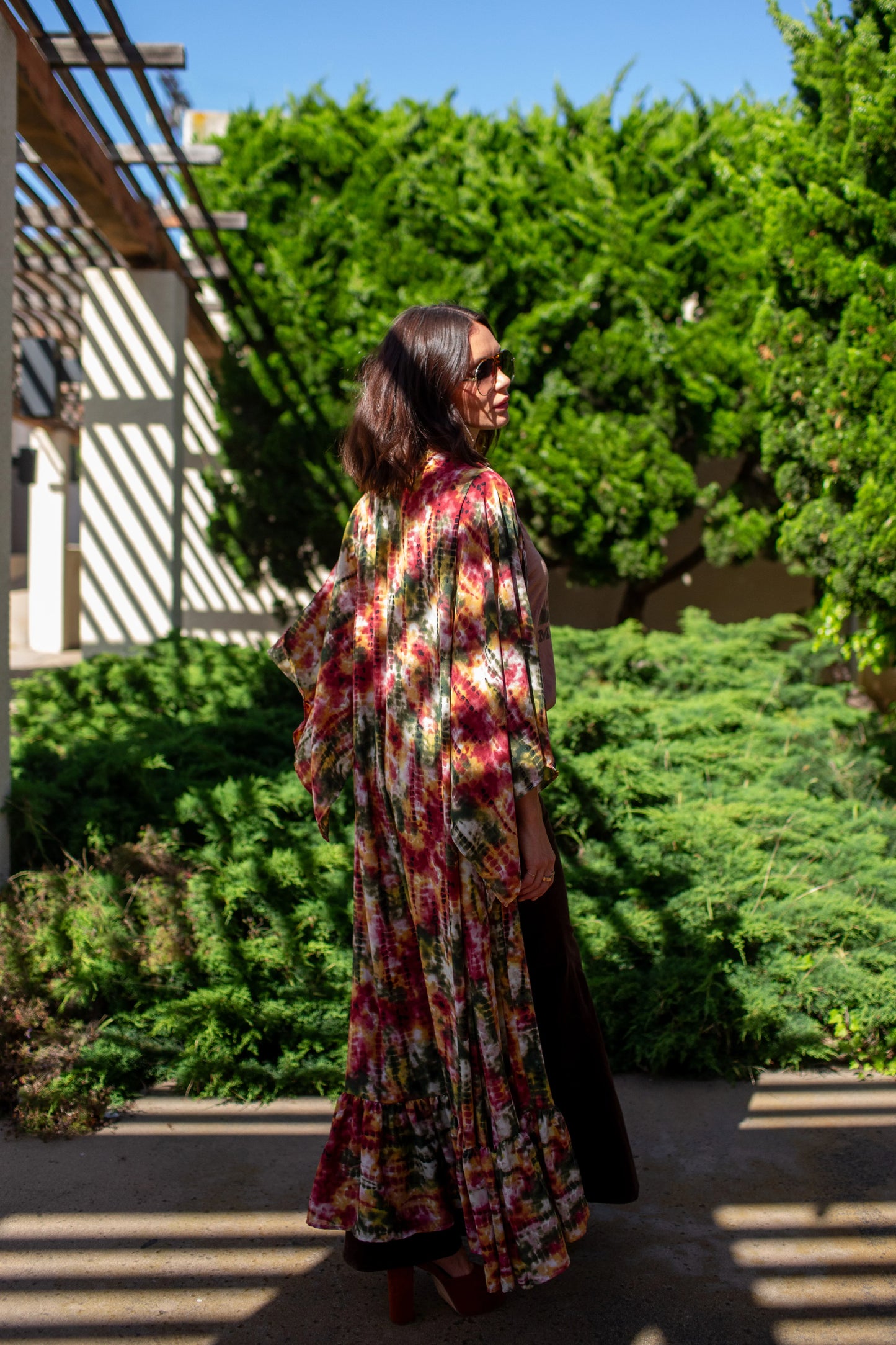 Janys Scarf Sleeve Kimono In Summer Moss by JGrace