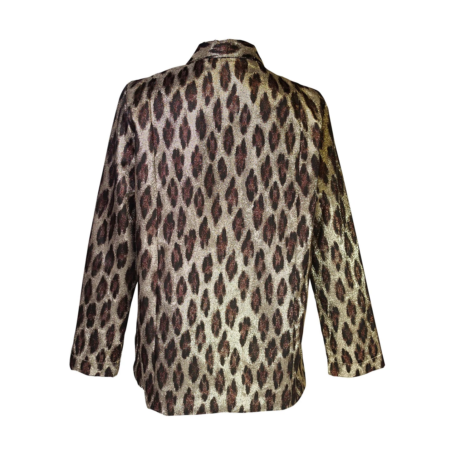 Leopard Shimmer Shawl Collar Blazer by JGrace