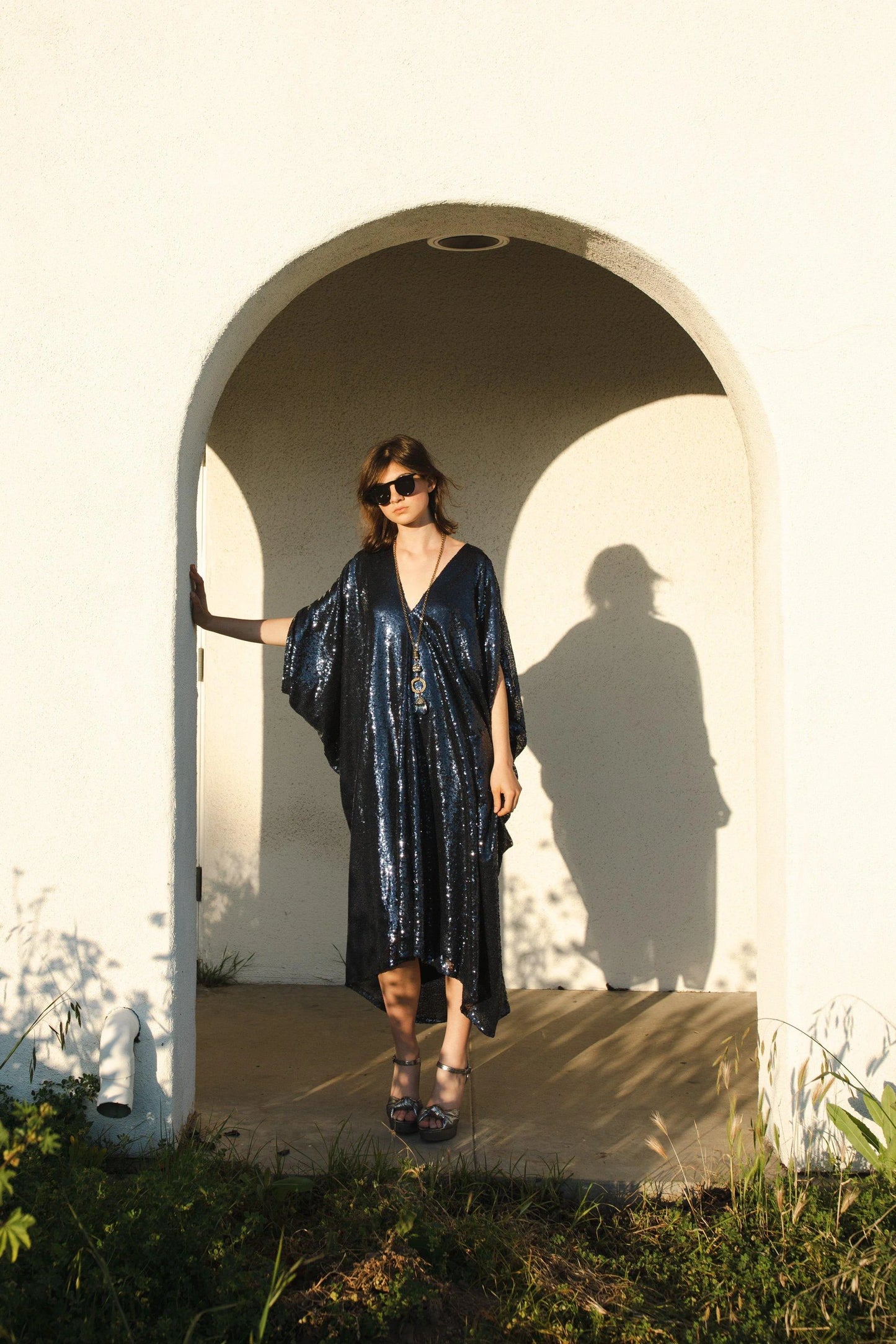 Midnight Sequined Caftan by Jennafer Grace