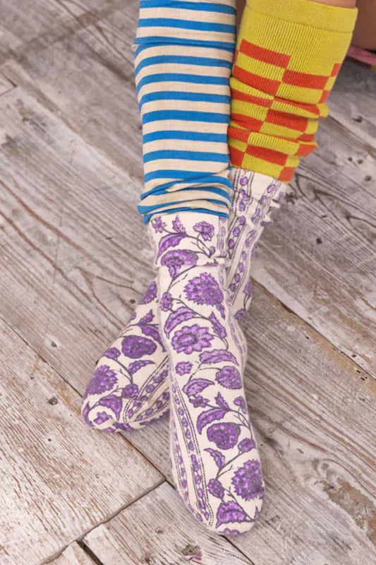 Blockprint Socks in Rajasthan by Magnolia Pearl