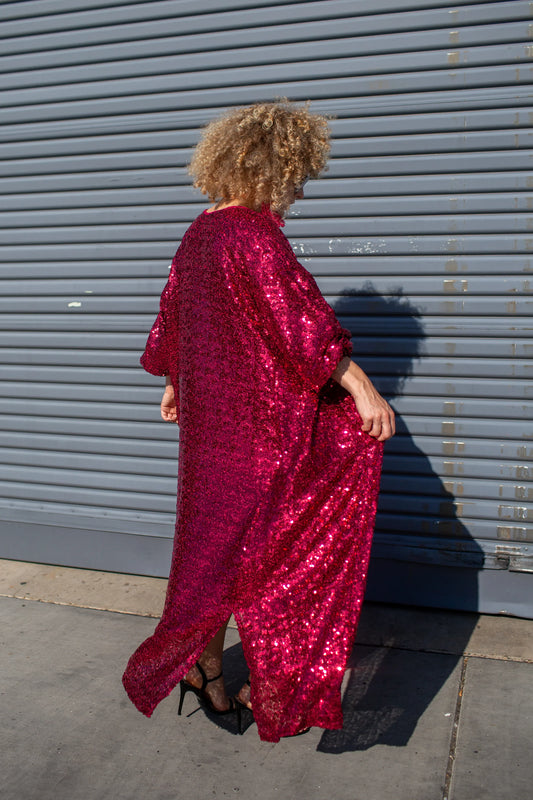 Rouge Eternal Sequin Cocoon Jacket by JGrace – Chateau Bel Age Boutique
