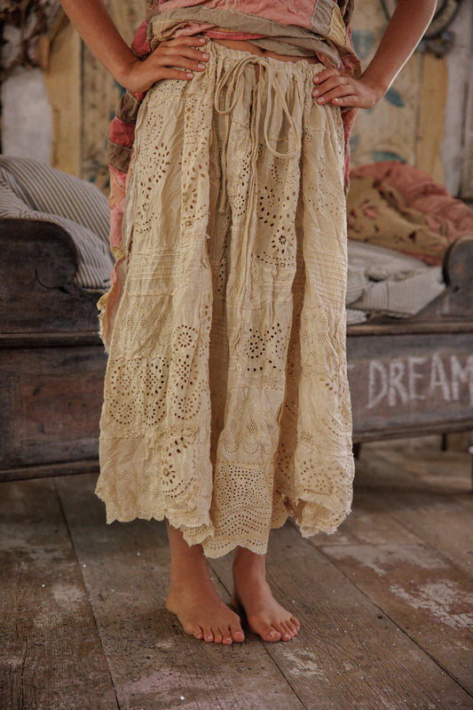 Eyelet Patchwork Pissarro Skirt 237 Swan by MPearl
